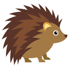 Fototapeta premium spiky vector illustration of a porcupine with its quills extended.