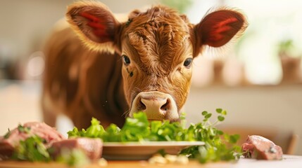 Meat from a calf or young cow is known as veal