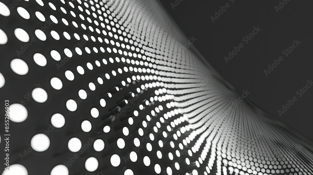 Wall mural black and whte logo on white background. A grafic LED screen doots with VPF that comes readeble from the dots change of colours - Wall murals