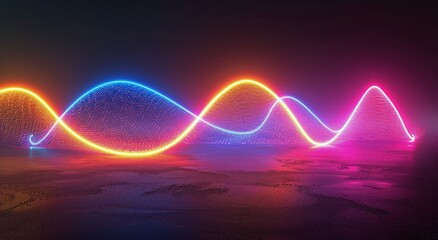 Vibrant Colorful Wave of Light on Black Background