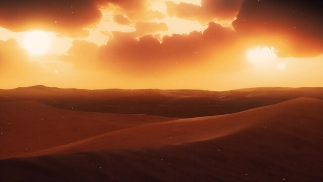 Abstract Desert Landscape - Fly Over the Sand Dunes - Loop Fantasy Nature Background