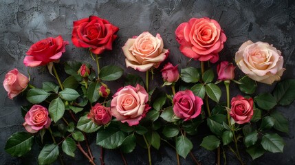 Naklejka premium Pink Roses on Paper