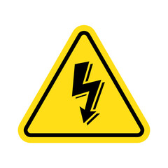 High voltage sign with lightning.
