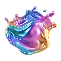 Naklejka premium holographic iridescent colorful metallic liquid
