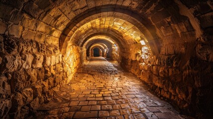 Obraz premium Underground Templar Tunnel in Acco Israel