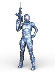 サイバー戦士　3DCGレンダリング