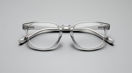 Transparent plastic framed glasses on a white background. The glasses are a modern, unisex style with a slightly oversized, round frame.