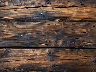 Naklejka premium Rustic wood texture with rich grain patterns and natural imperfections, close-up view