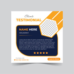 Customer feedback testimonial vector with star ratings. Template design for client testimonials in dark gray and yellow colors. Vector for displaying customer comments or testimonials.
