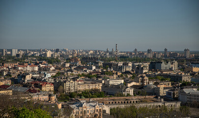 Fototapeta premium Panorama of the city of Kyiv with many buildings