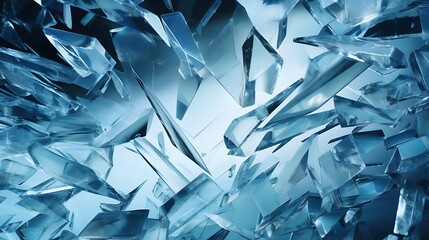 Obraz premium 3D illustration of sharp blue ice shards.