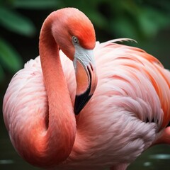 pink flamingo portrait