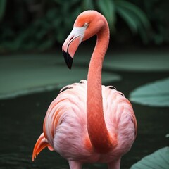 Obraz premium pink flamingo portrait