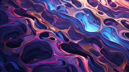 Fototapeta premium Abstract 3D rendering of a colorful and vibrant organic structure, resembling a close-up of a coral reef or a highly detailed alien landscape.