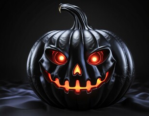Ilustración calabaza negra de Halloween 12
