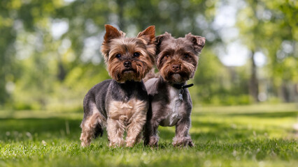 yorkshire terrier in the grass