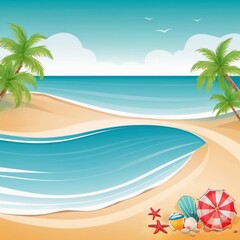 A beautiful sunny beach abstract illustration 