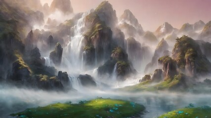 Fototapeta premium waterfall in the mountains