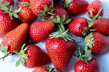 strawberries on a white background