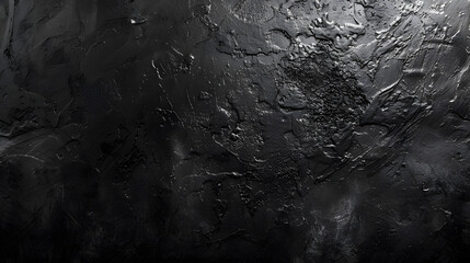 Fototapeta premium A black wall with a lot of cracks and holes