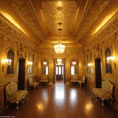 Obraz premium interior of a beautiful golden palace