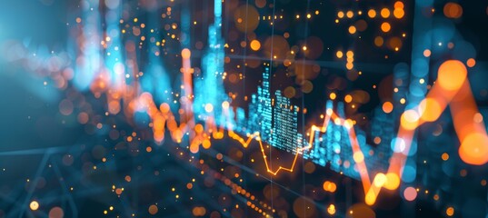 Dynamic Graph Showcasing Financial Growth and Success With Upward Trend and Data Analysis Visualization