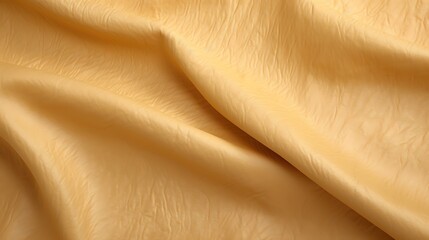 Light yellow crumpled fabric texture background.