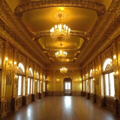 Obraz premium interior of a beautiful golden palace