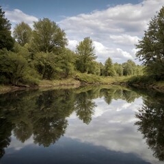 Obraz premium reflection of trees in the lake