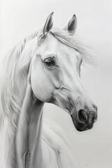 Obraz premium Graceful white horse with flowing mane