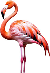 Obraz premium pink flamingo isolated, can be used as logo or sticker 