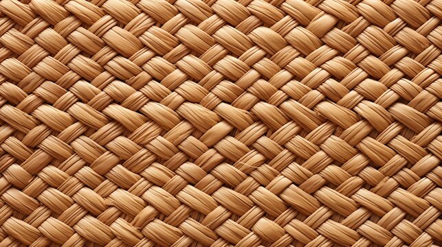 Woven straw texture. Natural material background. Close-up of straw basket.