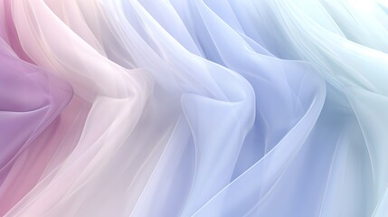 Fototapeta premium Gradient pastel colored chiffon fabric with smooth and soft waves. Abstract background.