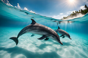 Fototapeta premium Dolphin Calves
