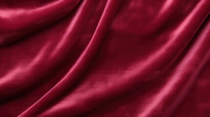 Fototapeta premium Red crumpled silk fabric. Abstract background. Luxury cloth or liquid wave.