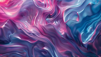 Fototapeta premium Vibrant pink and blue waves in abstract digital painting give an illusion of movement. Created with digital software, the colors are dynamic and energetic