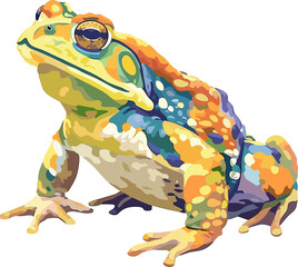 frog art design adorable illustration element vector