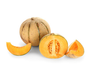 Sweet melons on white background