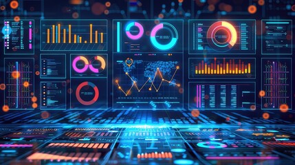 Obraz premium Big Data Analytics and Business Intelligence Concept with Graphical Icons