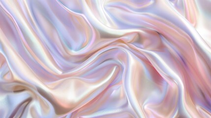 Obraz premium Elegant pastel-colored silk fabric with soft, flowing waves creating a luxurious and delicate texture, perfect for background and design purposes.