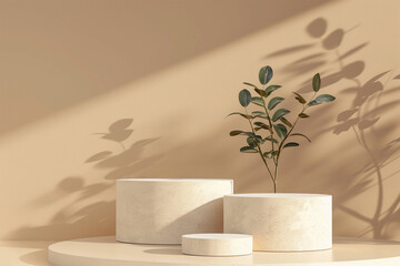 Empty mockup product display 3d podium background for beauty or cosmetic products