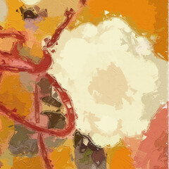 Naklejka premium Oil paintings and various flowers, lotus leaves, dragonflies, roses, peonies, flowers, and birds are beautiful