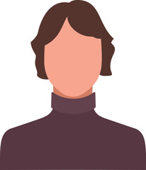 A flat style illustration of a womans avatar.