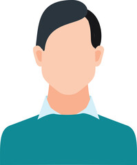 A digital illustration of a mans avatar depicted in a flat, minimalist style.