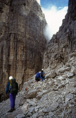 Einstieg zum Klettersteig in der Brenta, Dolomiten, Italien - Tour -96
