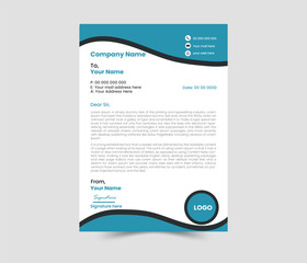Creative, Modern, Unique, Clean, and Professional Corporate Company Business Letterhead Template Design.	