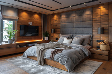 Cozy Bedroom with TV