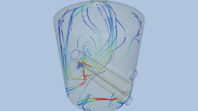 CFD simulation Computational fluid dynamics - industrial exchange tank airflow simulation