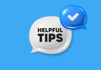 Helpful tips tag. Text box speech bubble 3d icons. Education faq sign. Help assistance symbol. Helpful tips chat offer. Speech bubble banner. Text box balloon. Vector