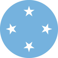 Obraz premium Micronesia Flag Round Icon
